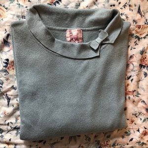 PINK POODLE 3/4 SLEEVE RETRO SWEATER W/ BOWS